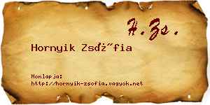 Hornyik Zsófia névjegykártya